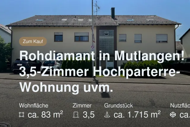 Nicht mehr verfügbar: Rohdiamant in Mutlangen! 
3,5-Zimmer Hochparterre-Wohnung uvm.