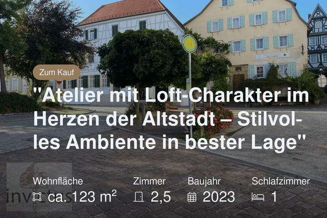 Neu im Angebot: „Atelier mit Loft-Charakter im Herzen der Altstadt – Stilvolles Ambiente in bester Lage“