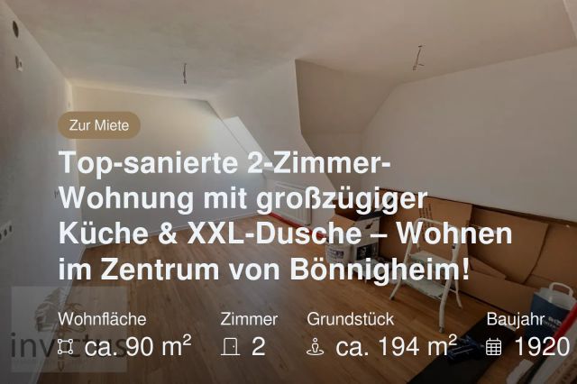 Neu im Angebot: Top-sanierte 2-Zimmer-Wohnung mit großzügiger Küche & XXL-Dusche – Wohnen im Zentrum von Bönnigheim!