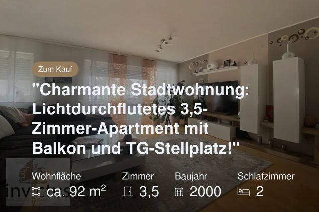 Neu im Angebot: „Charmante Stadtwohnung: Lichtdurchflutetes 3,5-Zimmer-Apartment mit Balkon und TG-Stellplatz!“