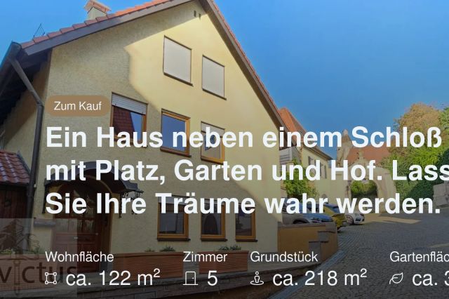 Nicht mehr verfügbar: Ein Haus neben einem Schloß mit Platz, Garten und Hof. Lassen Sie Ihre Träume wahr werden.