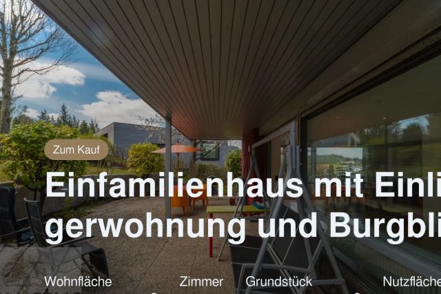 Neu im Angebot: Einfamilienhaus mit Einliegerwohnung und Burgblick