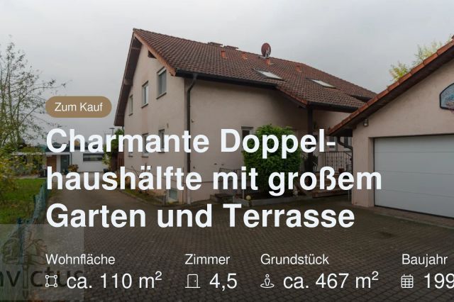 Neu im Angebot: Charmante Doppelhaushälfte mit großem Garten und Terrasse