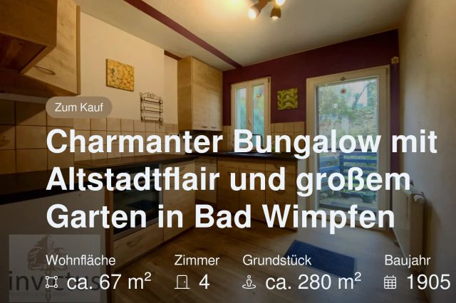 Neu im Angebot: Charmanter Bungalow mit Altstadtflair und großem Garten in Bad Wimpfen