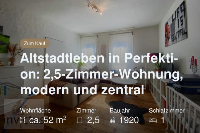 Neu im Angebot: Altstadtleben in Perfektion: 2,5-Zimmer-Wohnung, modern und zentral