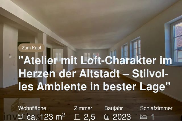 Neu im Angebot: „Atelier mit Loft-Charakter im Herzen der Altstadt – Stilvolles Ambiente in bester Lage“